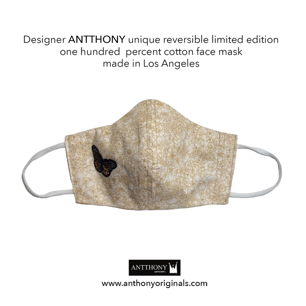 Face Mask (Reversible) Mocha Butterfly